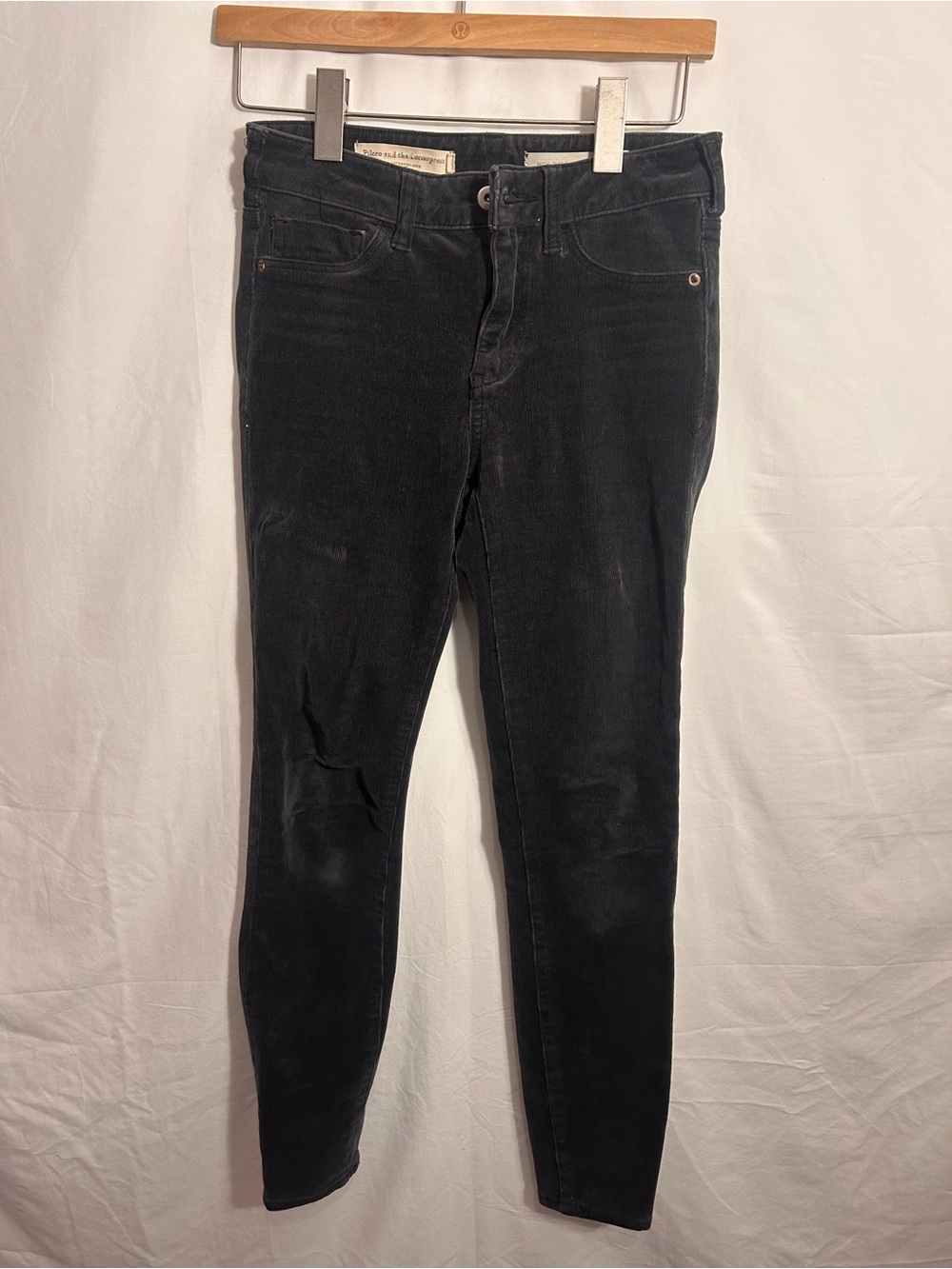 Anthropologie Pilcro and the Letterpress Slim Black Corduroy Skinny Jeans